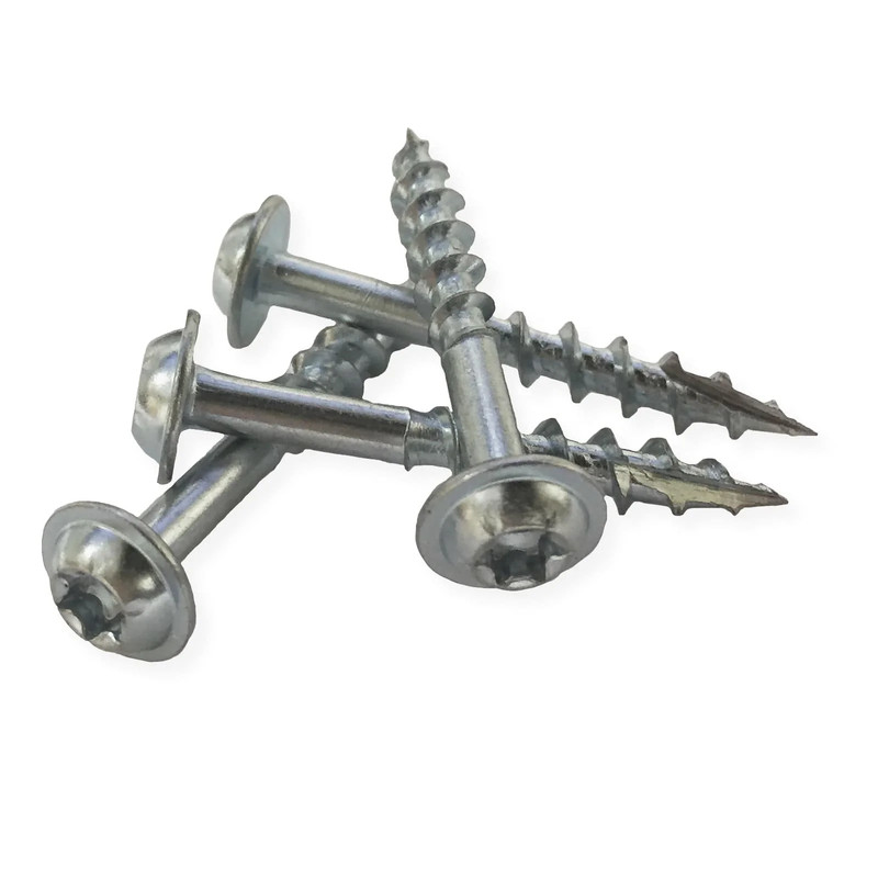 PocketScrews - Washer Head - T20 Star Drive - Zinc - Length:1-1/4" - Pieces:500-Piece